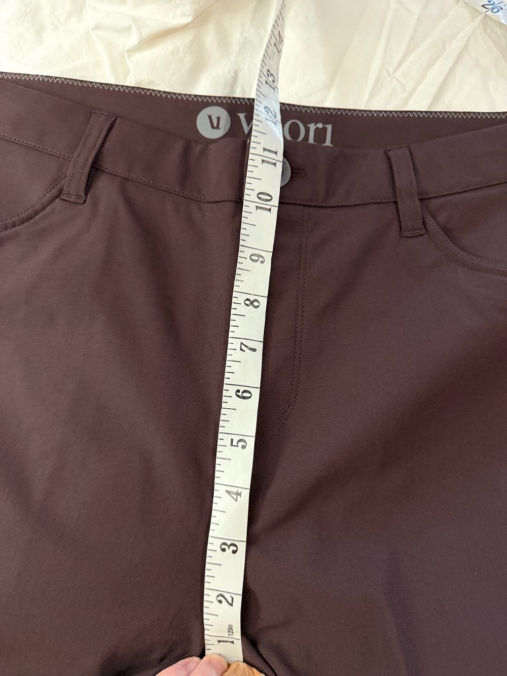 VUORI Men's Meta Athletic Slim Fit Pants Chestnut Eggplant 34 L LONG - Picture 12 of 15